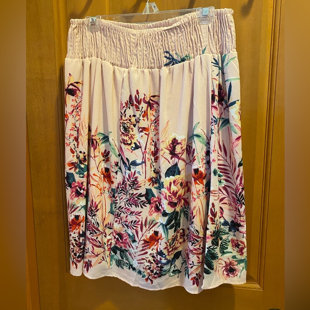 NWT Bobeau Blush Pink Skirt Sz L
